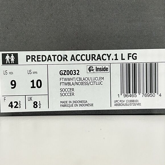 Adidas Predator Accuracy.1 Low FG “Crazyrush Pack” Men Size 8.5-10 Cleats No Lid - Picture 9 of 10